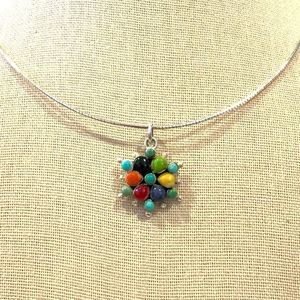 BARSE Multi-Gemstone Pendant On Sterling Silver Necklace